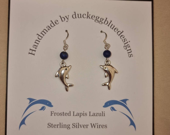 Lapis Lazuli Dolphin Earrings