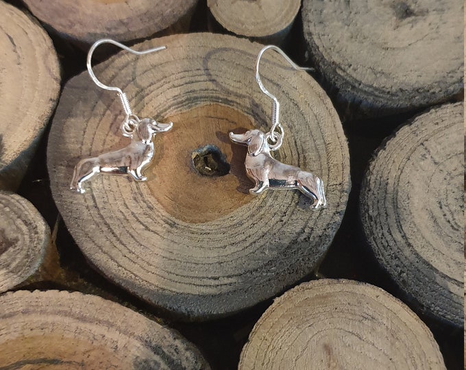 Sausage Dog Earrings, Dashund Earrings, Dog Earrings, Sterling Silver Earwires,Dog Mom Gift, Fur Baby Gift, Dog Walker Gift