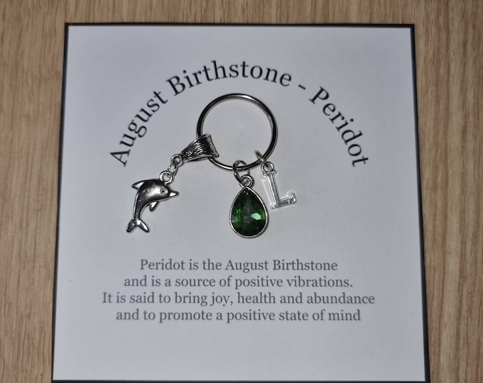August Birthstone Gift, Peridot Keyring