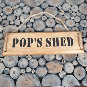 Pop's Shed Plaque, Pop's Shed Sign, Wooden Plaque image 1