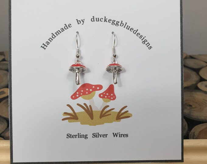 Fairy Tale Mushroom Earrings, Toadstool Earrings, Mushroom Lover Gift, Fairy Tale Lover
