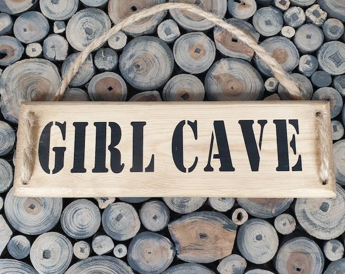 Girl Cave Plaque, Girl Cave Sign, Wooden Sign