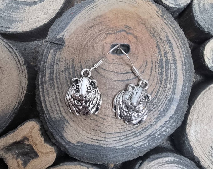 Guinea Pig earings, Sterling Silver ear wires. Gift for Guinea Pig Lover