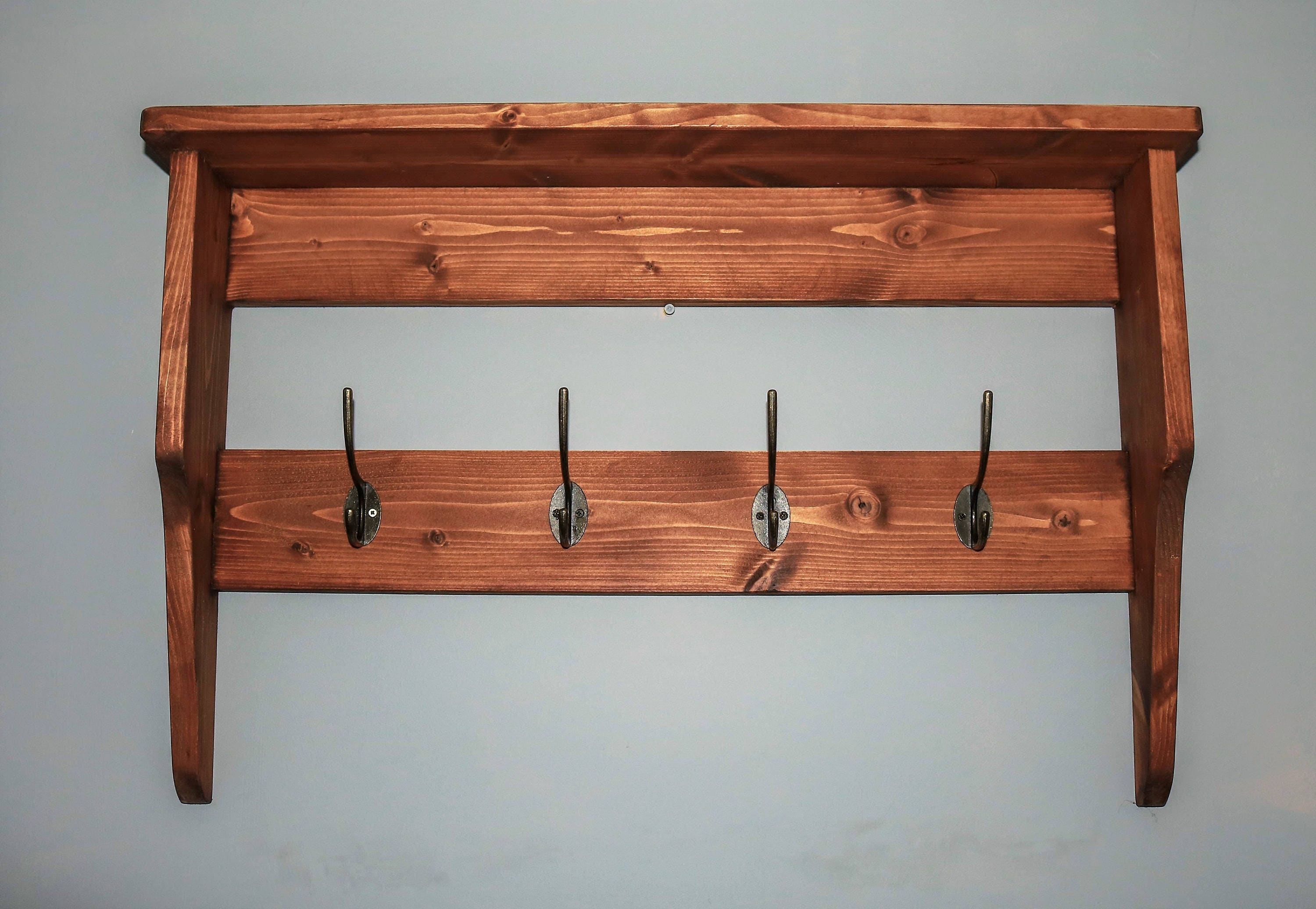 Estante de pared rústico hecho a mano / perchero | Etsy