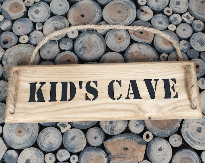 Kid's Cave Plaque, Kid's Cave Sign, Wooden Plaque