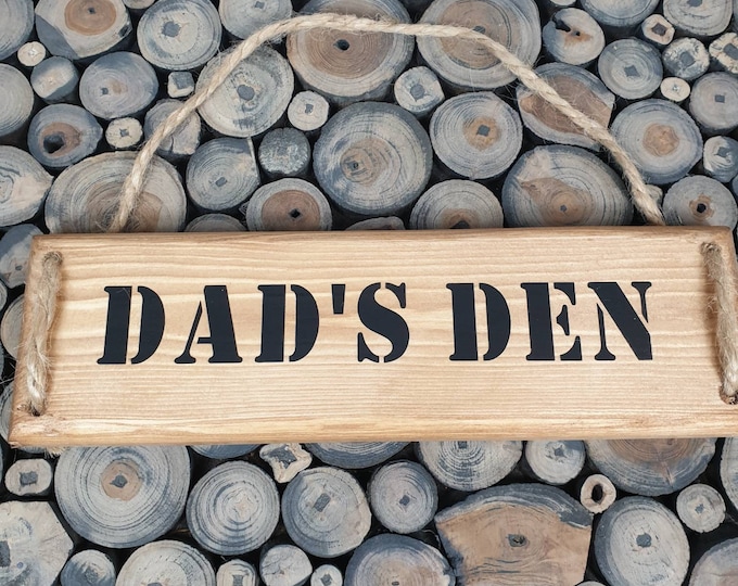 Dad's Den Plaque, Dad's Den Sign, Wooden Sign
