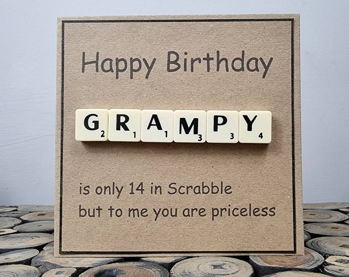 Happy Birthday Grampy Scrabble Card