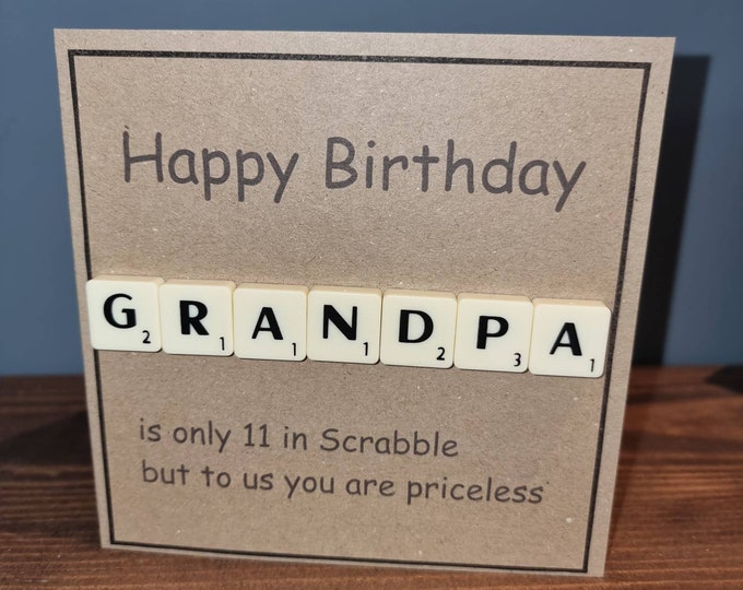 Happy Birthday Grandpa Scrabble Card