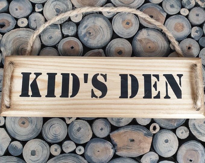 Kid's Den Plaque, Kid's Den Sign, Wooden Plaque
