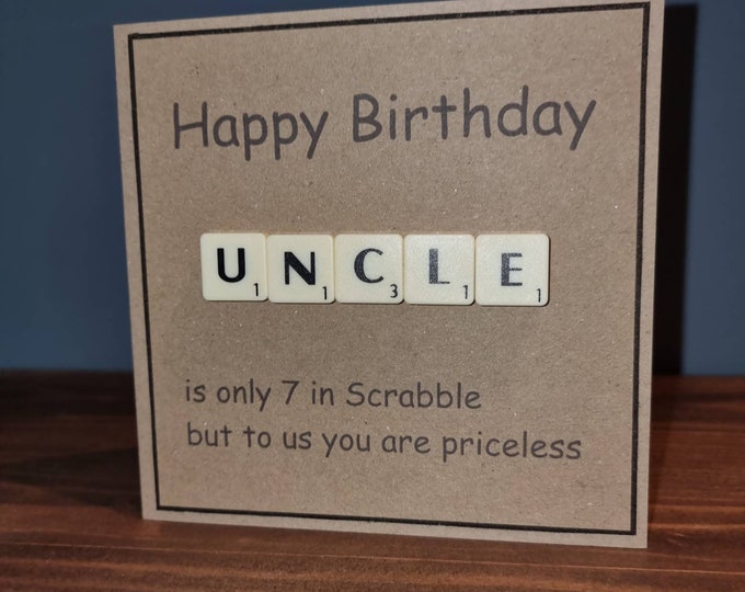 Uncle Birthday Card, Scrabble Tiles
