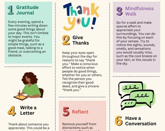 6 Gratitude Exercises | Printable Mental Wellness Guide (digital download) | Self-Care & Mindfulness