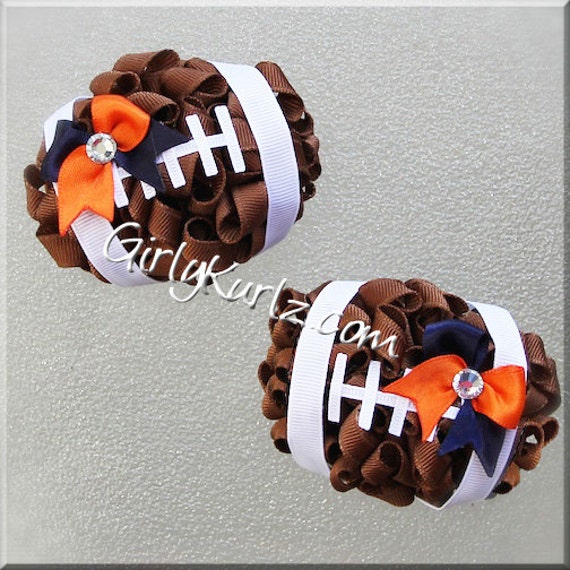 Football Hair Bow, Football Bow, Football Hair Clip, Sports Hair Bow, Sports Hair Clip