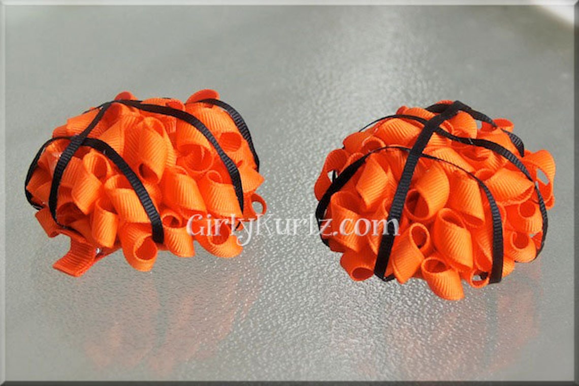 Basketball Hair Bow Basketball Hair Clip Sports Hair Bow Etsy