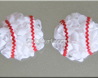 Baseball Hair Bow Baseball Bow MLB Hair Bow Baseball Hair Clip