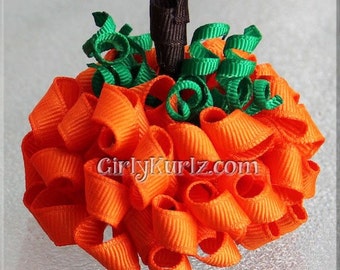 Pumpkin Hair Bow, Halloween Hair Bow, Halloween Hair Clip, Pumpkin Bow, Hair Bow for Girls, Hair Accessories