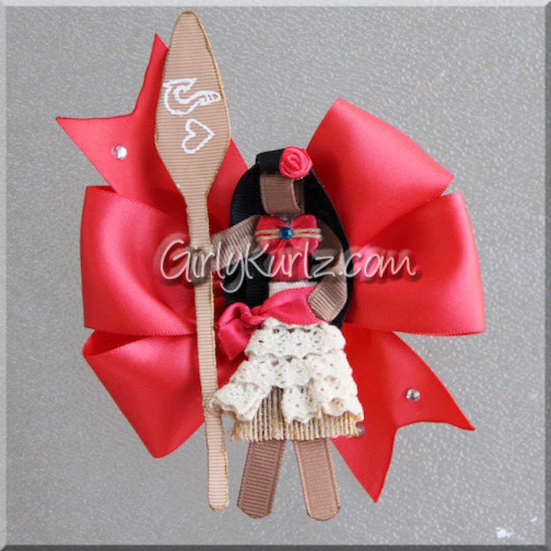 Moana Hair Bow Moana Hair Clip Moana Bow Ribbon Sculpture - Etsy