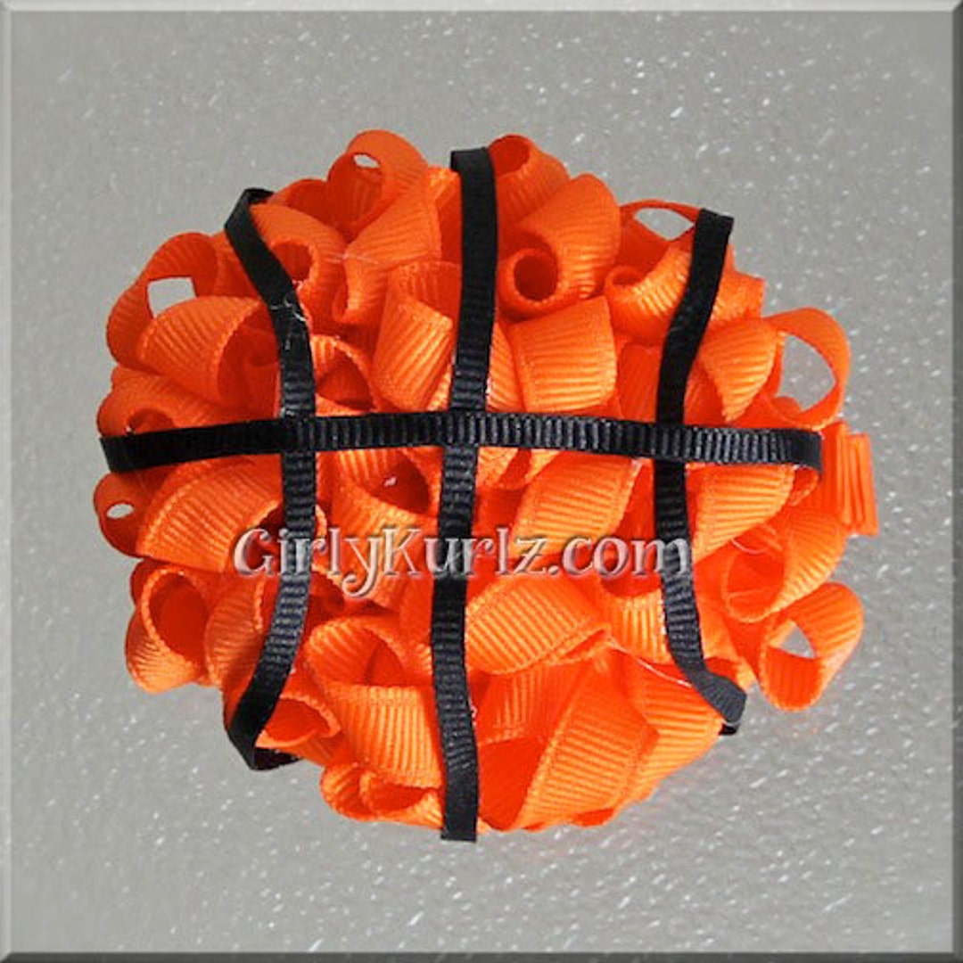 Basketball Hair Bow Basketball Hair Clip Sports Hair Bow Etsy