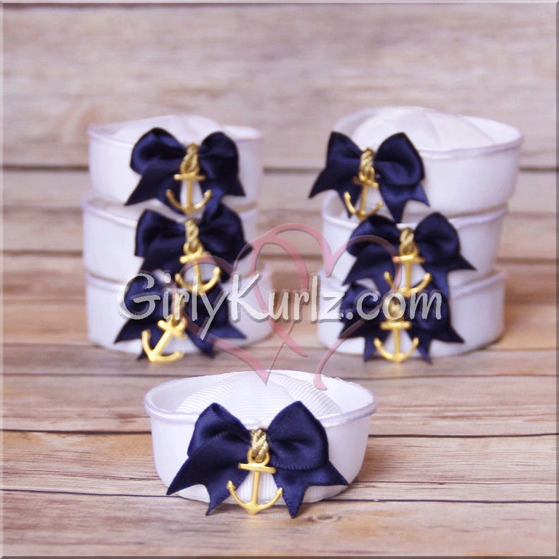 Sailor Hair Bow Sailor Hat Hair Clip Sailor Hat Bow Navy Etsy