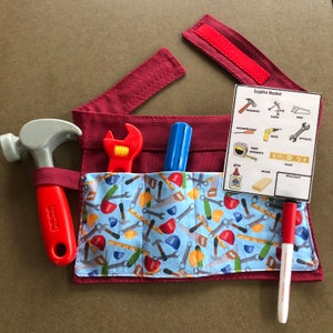 Just Pretend Play Apron Construction Hard Hat/Tools Red