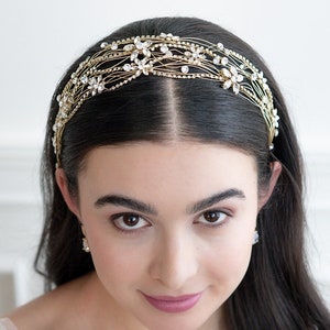 Crystal Wedding Tiara Floral Bridal Tiara Wedding Tiara Bridal Crown Wedding Crown Bridal Tiara Floral Bridal Headpiece 3428 image 1