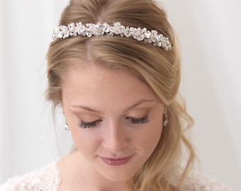 Bandeau de mariée en cristal, bandeau de mariage en cristal, bandeau en strass, bandeau en cristal, accessoire de cheveux, casque de mariée ~ TI-3303