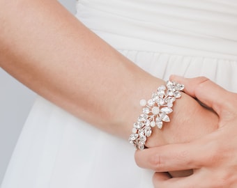 Bridal Bracelet, Wedding Bracelet, Opal Bridal Bracelet, Crystal Wedding Bracelet, Wedding Jewelry, Bridal Jewelry, Wedding Day ~ JB-4863