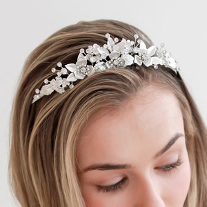 Floral Wedding Tiara, Flower Bridal Crown, Floral Wedding Crown, Flower Bridal Tiara, Wedding Hair Accessories, Bridal Hair Accessories3422 image 2