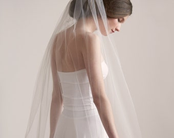 Cut Edge Bridal Veil, Wedding Veil, Bridal Veil, Cathedral Veil, Chapel Veil, Light Ivory Veil, Floor Length Veil, Fingertip Veil ~VB-5093