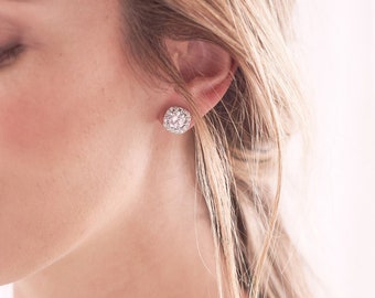 Bridal Gold Post Earrings 9K Circle Studs Earrings Circle Stud Earrings Weddings Jewelry Minimal Ear Post Earrings Bridal Accessories