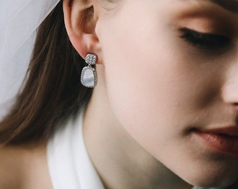 Silver Dangle Earrings • CZ Statement Earrings • Silver CZ Earrings • Silver Bridal Earrings • Dangle Earrings • Wedding Earrings • 4460