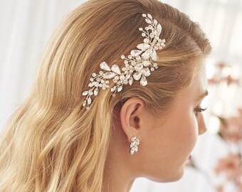 Pearl & Crystal Bridal Hair Clip, Wedding Hair Clip, Crystal Wedding Clip, Pearl Bridal Clip, Crystal Bridal Clip, Bridal Hair Clip~2455