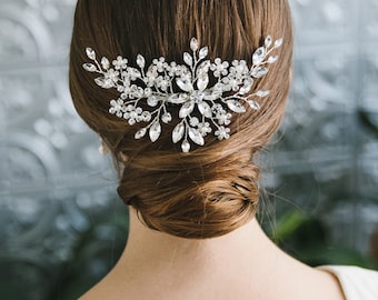 Bridal Hair Accessory • Rhinestone Wedding Comb •  Floral Hair Accessory • Bridal Headpiece • Wedding Hair Accessory • Hair Comb • 2408