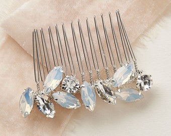 Opal Bridal Comb, Petite Wedding Hair Comb, Opal & Crystal Bridal Comb, Wedding Opal Hair Comb, Opal Bridal Comb, Wedding Hair Comb ~TC-2436