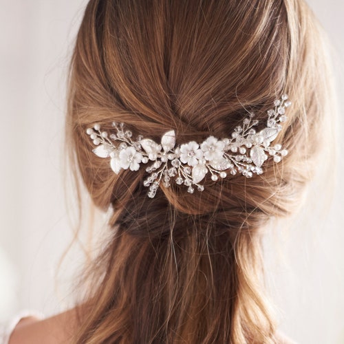 Floral Crystal & Pearl Comb Swarovski Crystal Wedding Comb - Etsy Floral Crystal & Pearl Comb Swarovski Crystal Wedding Comb - Etsy