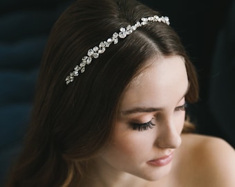 Kristallen bruidshoofdband • Kristallen bruidshaarstukje • Bruiloftshoofdband • Bruiloftshaaraccessoire • Kristallen zendspoel • Kristallen hoofdband • 3458