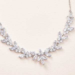 CZ Wedding Necklace, CZ Bridal Necklace, Wedding Jewelry, Bridal Jewelry, Bib Style Necklace, Bridal Accessories, Necklace for Bride ~1758