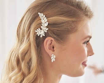 Kristall Braut Haarspange, Floral Kristall Hochzeit Haarspange, Floral Braut Haarspange, Kristall Hochzeit Haarspange, Braut Haarschmuck ~2449