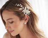 Wedding Hair Clip, Bridal Hair Clip, Pearl & Floral Bridal Clip, Floral Bridal Hair Clip, Pearl Wedding Clip, Wedding Hair Clip, Floral~2276
