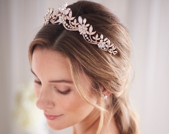 Opal & Crystal Bridal Tiara, Opal Wedding Headpiece, Crystal Opal Bridal Crown, Wedding Tiara, Bridal Headpiece, Opal Bridal Headpiece ~3378