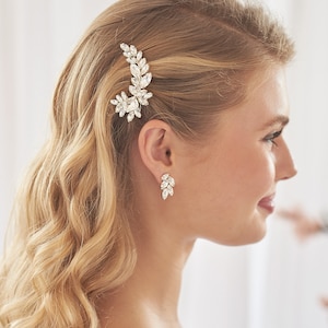 Crystal Bridal Hair Clip, Floral Crystal Wedding Hair Clip, Floral Bridal Hair Clip, Crystal Wedding Hair Clip,Bridal Hair Accessories ~2449