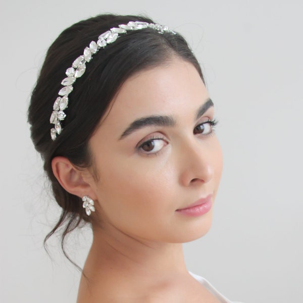 Crystal Headband, Rhinestone Bridal Hairpiece, Wedding Headband, Wedding Hair Accessory, Bridal Headpiece, Silver Bridal Headband ~3417