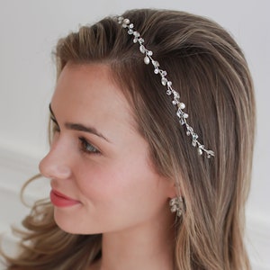 Pearl Wedding Hair Vine, Freshwater Pearl Bridal Hair Vine, Bridal Hair Accessory, Wedding Headband, Bridal Headpiece, Bridal Hairpiece3421 image 1