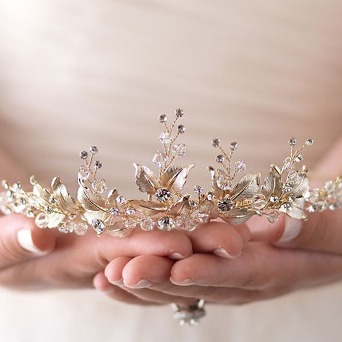 Floral Wedding Tiara, Floral Bridal Tiara, Wedding Tiara, Bridal Crown, Wedding Crown, Bridal Tiara, Floral Bridal Headpiece, Floral~3283