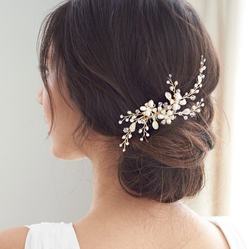 Crystal Bridal Hair Comb, Pearl Wedding Hair Comb, Bridal Comb, Pearl Hair Comb,Hair Comb for Wedding,Bridal Hair Piece,Hair Accessory ~2051
