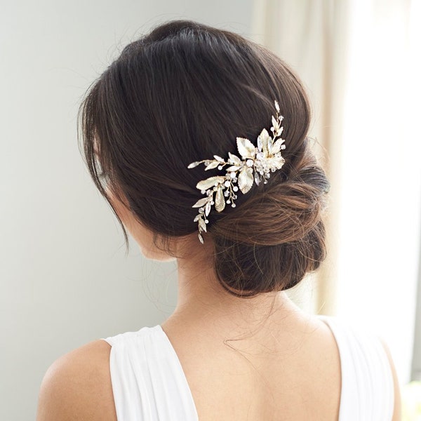 Kristall Braut Clip, Floral Strass Hochzeit Clip, Braut Haarschmuck, Kristall Hochzeit Kopfschmuck, Blumen Haarteil, Hochzeit ~TC-2401