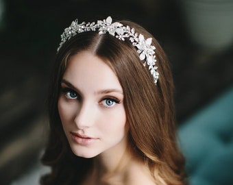 Crystal Bridal Headpiece • Crystal Wedding Headpiece • Floral Headpiece • Crystal Headband • Hair Accessory • Bridal Headpiece • 3444