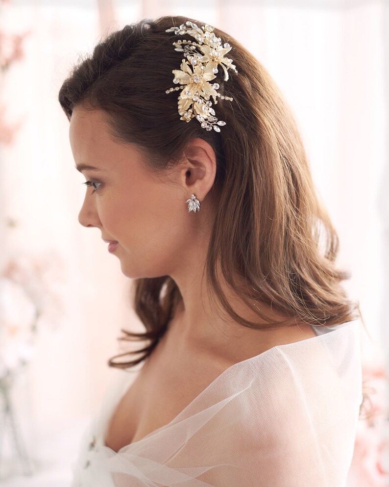 Rose Gold Bridal Hair Clip Rose Gold Wedding Hair Clip Etsy