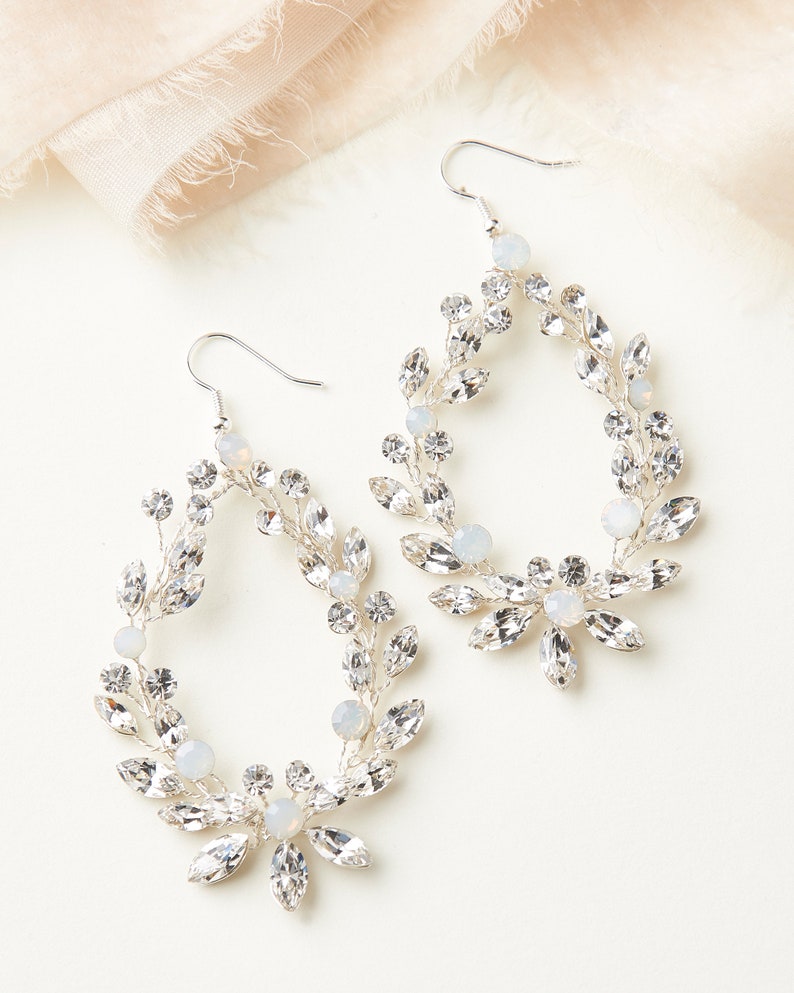 Floral Wedding Earrings Floral Bridal Earrings Wedding Etsy