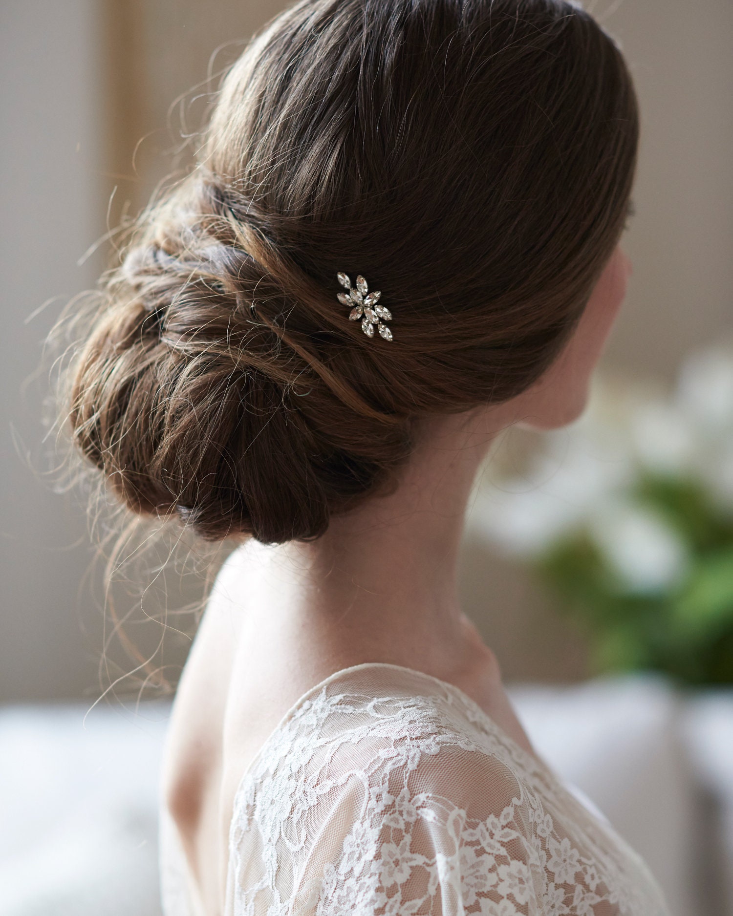 Silver Bridal Hair Pin Crystal Wedding Hair Pin Bridal Hair | Etsy