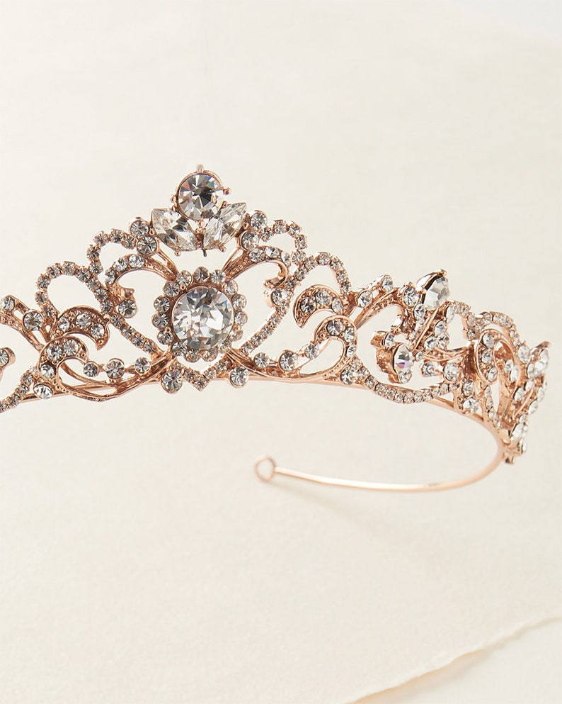 Gold Rhinestone Wedding Tiara Royal Bridal Crown Gold | Etsy